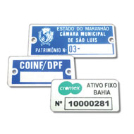 Etiquetas em Alumínio Personalizadas e Numeradas