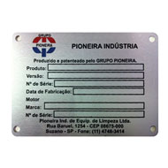 Placas em Alumínio para Identificação de Máquinas